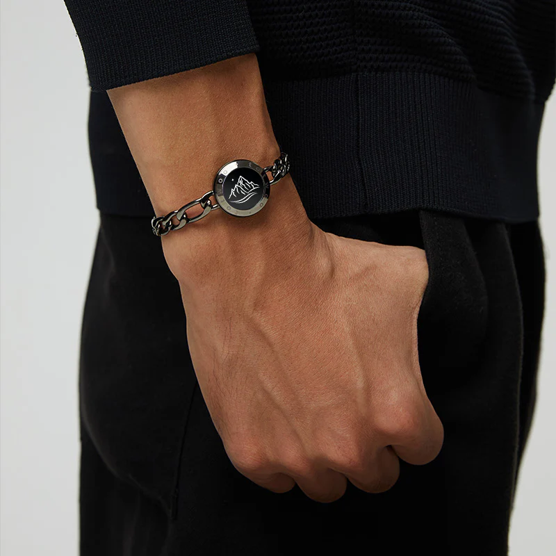 Mountain&Sea Touch Bracelets (Black Figaro Chain+Rose Gold Snake Chain) - Image 7
