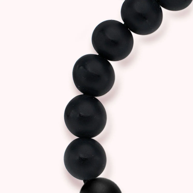 Mountain & Sea Touch Bracelets with Beaded Black Agate and Pink Persian Jade - Image 8