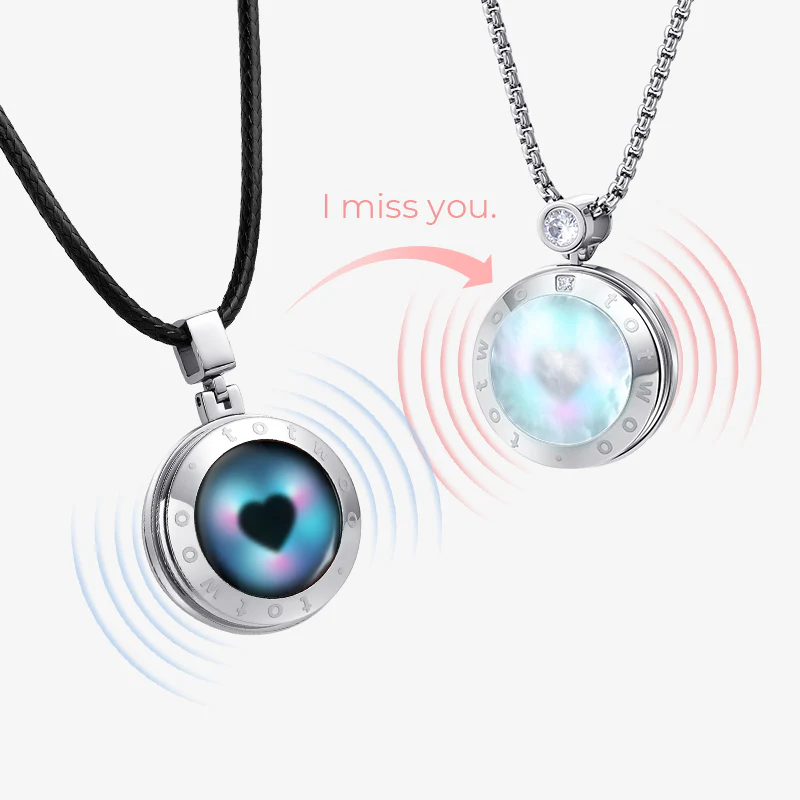 Soulmate 2.0 Touch Necklaces with Obsidian and Mother of Pearl Panels - Image 2