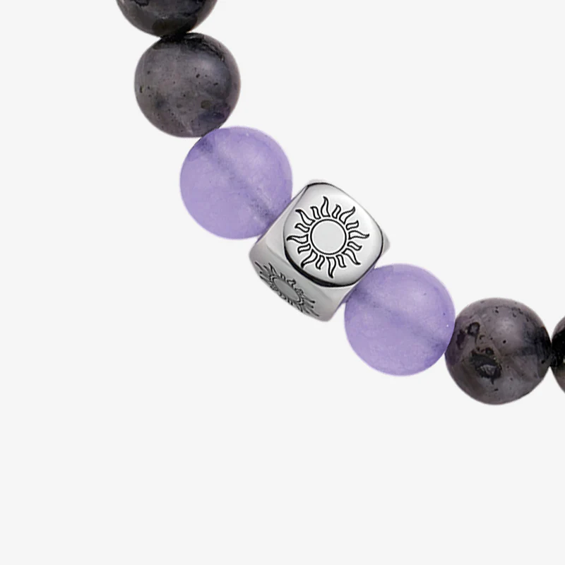 Sun & Moon Beaded Bracelets in Purple and Black - Image 7