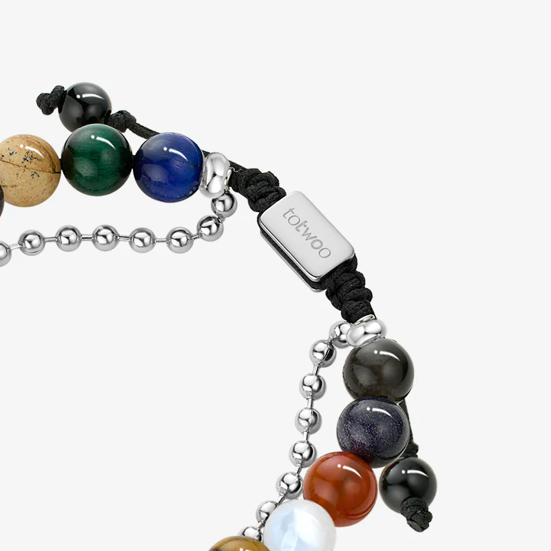 Sun & Moon Celestial Touch Bracelets with 13 Natural Stone Beads - Image 7