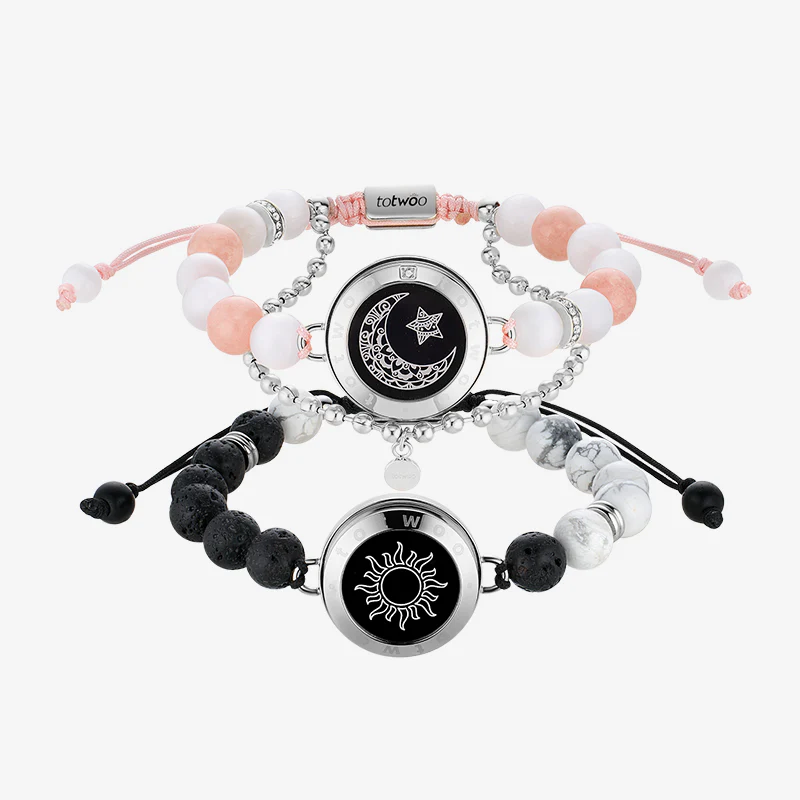 Sun & Moon Touch Bracelets with Phantasmal Beads (Silver+Silver) - Image 14