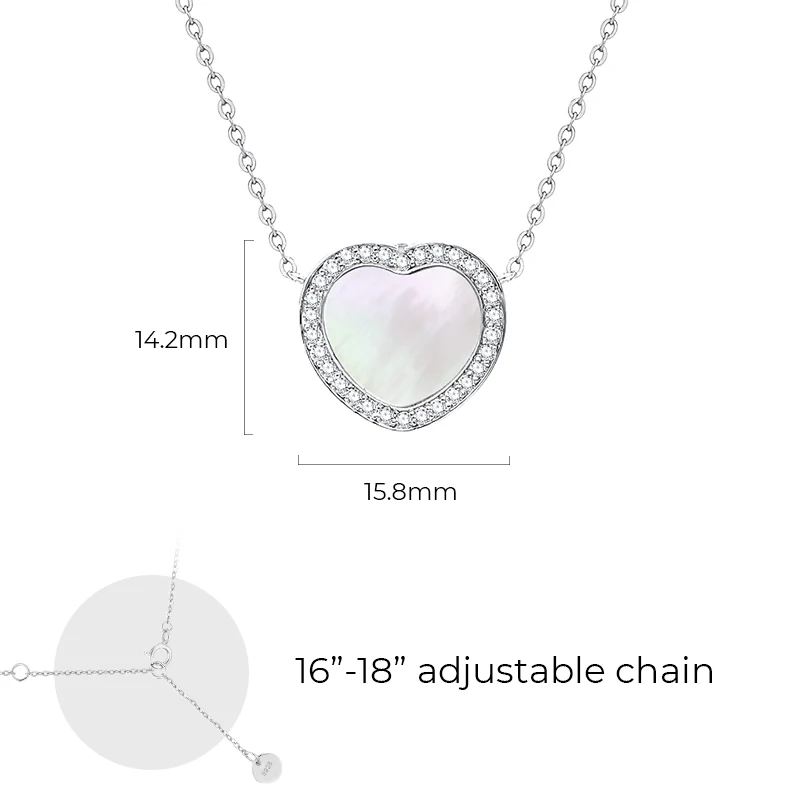 Totwoo Memory NFC Necklace(18K White Gold Plated Silver & Mother of Pearl) - Image 6