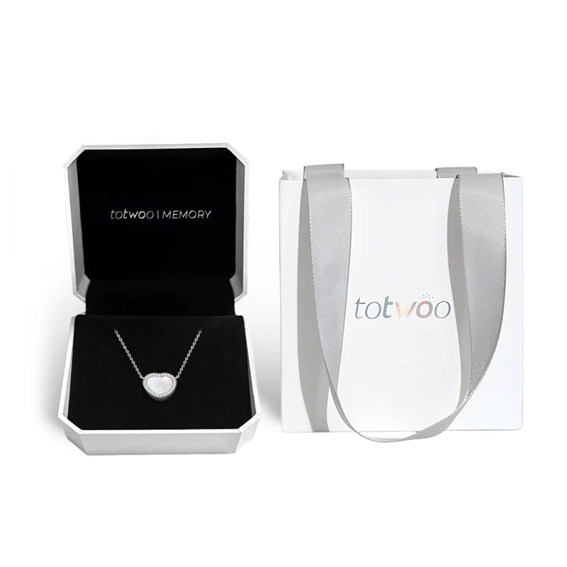 Totwoo Memory NFC Necklace(18K White Gold Plated Silver & Mother of Pearl) - Image 9