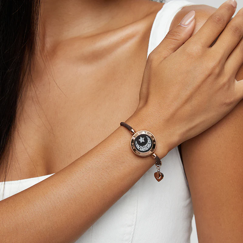 Sun and Moon Touch Bracelets with Milan Rope (Black+Brown) - Image 7